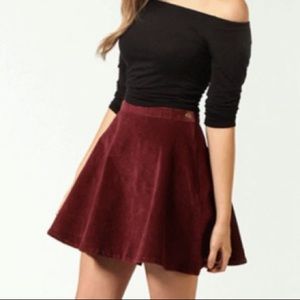 American Apparel burgundy corduroy mini skirt